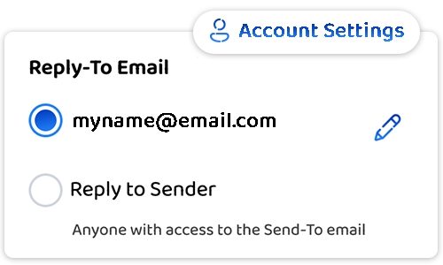 Configure your Reply To destination in account settings