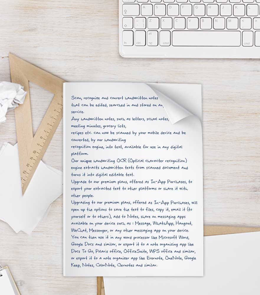 Handwriting to text online ocr image to text converter