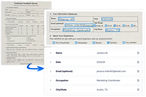 Handwritten Data Extraction