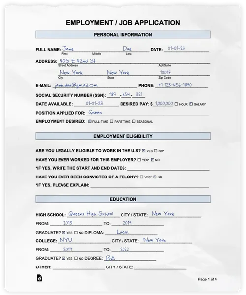 Scanned hand-filled form — input